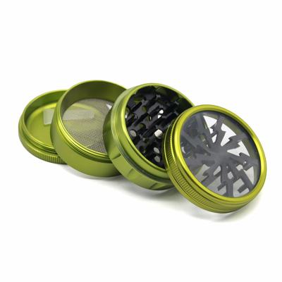 China Aluminum Customize Clear Top Aluminum Herb Grinder Portable Herb Grinder for sale