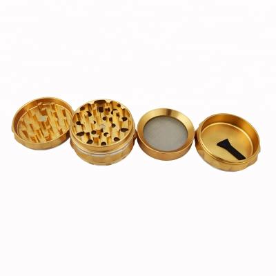 China Machinery Used In Industry Factory OEM/ODM Service High Quality 4 Layer Aluminum Gold Anodizing Herb Grinder Custom for sale