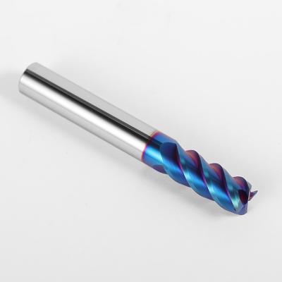 China hrc65 4 flute cnc machining center factory price carbide end mill cutter for cnc metal processing for sale