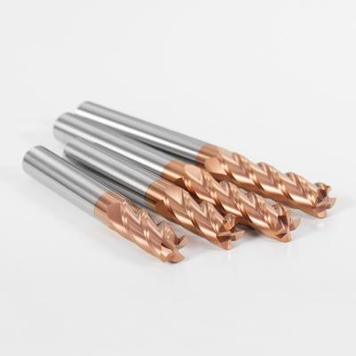 China Derleeci HRC55 4 CNC Machining Center Flutes Steel Tungsten Radius CNC Tools Corner End Mill for sale