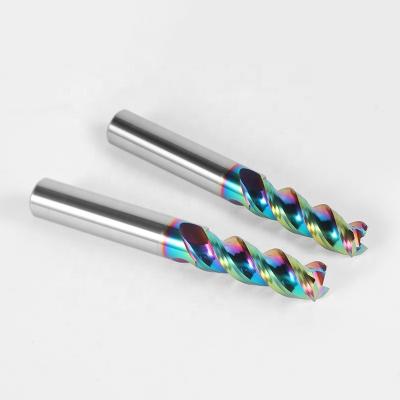 China CNC Machining Center HRC63 Degrees 3 Flute Flat Carbide Carbide End Mill For Aluminum for sale