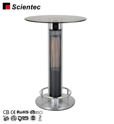 China Scientec 800w 1600w Outdoor Stylish Glass Table Top Patio Electric Far Infrared Heater for sale