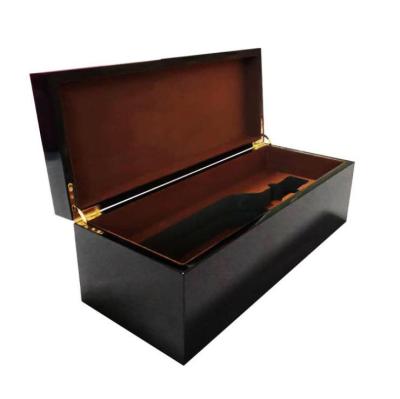 China Custom High Glossy Wood Materials Wine Box Recycled Single Piano Lacquer Wood Wine Box for sale