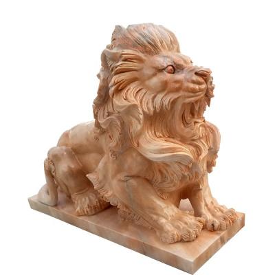 China Hot Sale Modern Stone Lion Statue Sitting Marble Sculpture For Outdoor Garden Decoration for sale