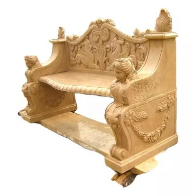 China Antique Marble Benches Wholesale Antique Marble Stone Garden Benches for sale