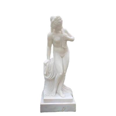 China Classical Carving Abstract Art Sculpture White Marble Stone With Modern Design Outdoor Garden Decorative Sexy Nude Figure Sculpture for sale