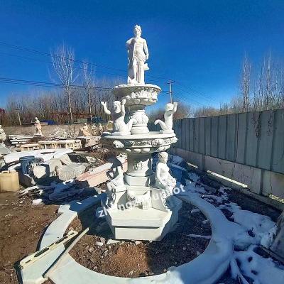 China Large Modern Stone Decor Outdoor Garden Water Fountain Marble Sculpture For Backyard Decoration for sale