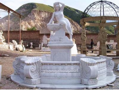 China Stone Water Fountain Beautiful Modern Outdoor Marble Nude Female Woman Statues With Lady Statue for sale