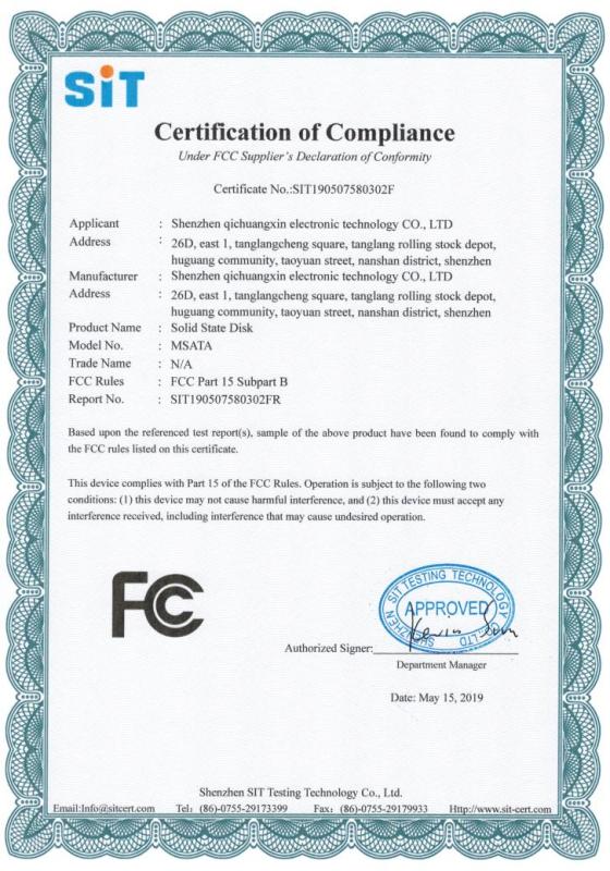 FCC - Shenzhen Qichuang Xin Electronics Technology Co., Ltd.