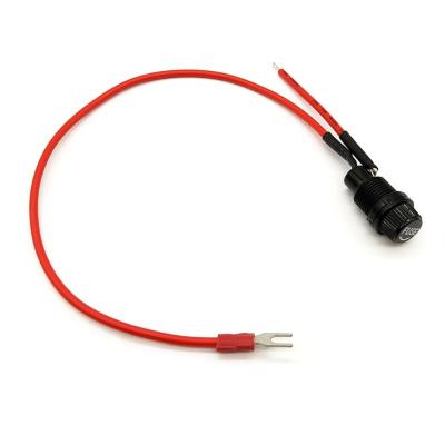 China Automotive OEM 10 Amp Fuse 5.2x20mm Panel Mount Fuse Holder Wiring Harness With Vinyl-Insulated Copper Terminals for sale