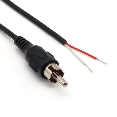 China High Quality Car Custom RCA Male Plug Bare Stripped Tinned Ends RCA Cable for sale