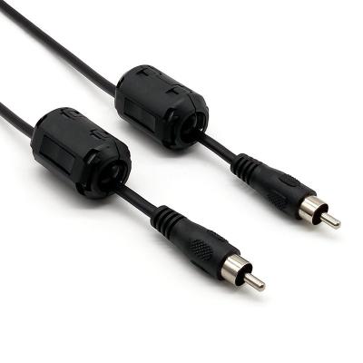 China Custom High Quality Car RCA Male To Male Cable With Ferrite Cores Speaker Wire Audio Video Cable for sale