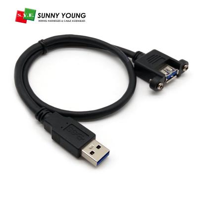 China COMPUTER USB Type-A Male to Female 2.0 3.0 USB Panel-mount Cable for sale