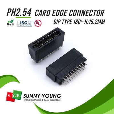 China Circuit: 04-100 2.54mm DIP type 180 degree H=15.2 slot connector edge board for sale