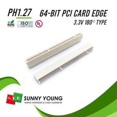 China 1.27mm 3.3V 180 degree PCI connector board 64-bit R6830-184HS-01-J-P-3 for sale