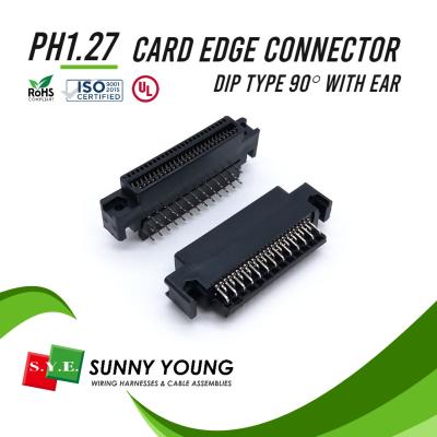 China Circuit: 10-184 1.27mm 90 degree DIP type with ear board edge slot connector for sale