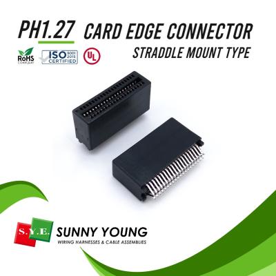 China Circuit: 04-182 1.27mm straddle board edge slot mount type connector for sale