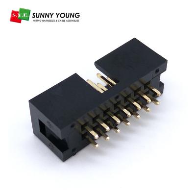 China Straight Type PBT 2.54mm Pitch Dip Box Dual Row IDC Header 180 Degree for sale