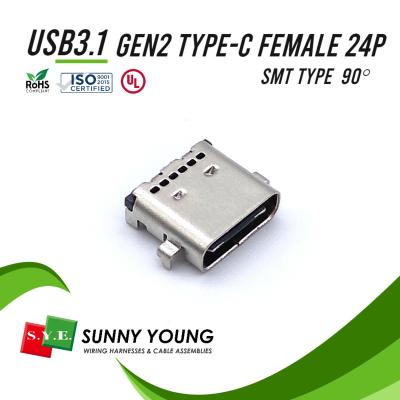 China Circuit: 24 USB 3.1 Type-C Gen2 24P female offset type SMT connector for sale