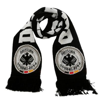 China Custom Acrylic Knitting Sports Jacquard Scarf Football Fan Scarf for sale