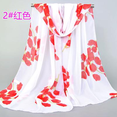 China Factory Sale Comfortable Printed Chiffon Women Head Scarf Long Scarf for sale