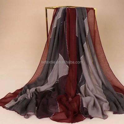 China 2018 European American Wholesale Fashion Custom Infinity Polyester Voile Scarf for sale