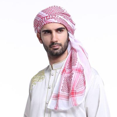 China Polyester Classic Men Turban Hijabs Wholesale Muslim Scarves 2019 Muslim Lattice Scarf for sale