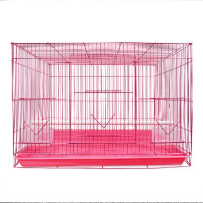 China High Quality Breathable Bird Cage Vintage Rose India Birdcage Round Mesh Moving Bird Cage Stackable Wire Carry for sale