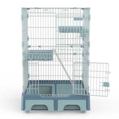 China Popular Luxury High Quality Breathable Metal Wire Cat Cage Villa Large Layer Cage On Pet Sale for sale