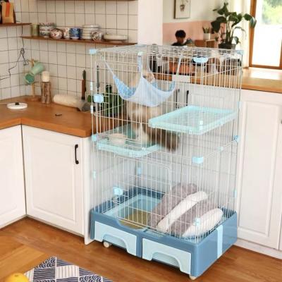 China Breathable Eco-friendly PVC Rabbit Pet China Large Cage 3 Layer Cat Cage for sale