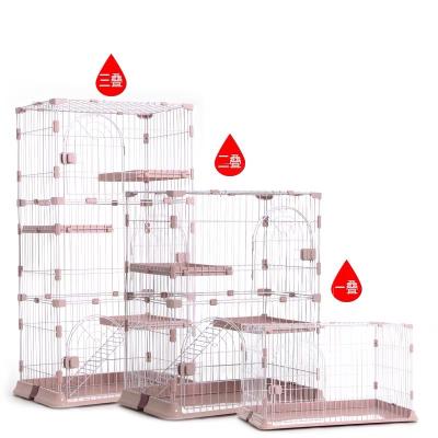 China New Arrival Breathable Pet Metal Cages For Large House Cat Pet Cats Housing Cage Double Layer Pet Rabbit Cage for sale