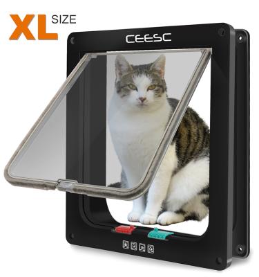 China Sustainable Promotional Cat Door With 4-Way Locking Door Dog And Cat Doors Pet for sale