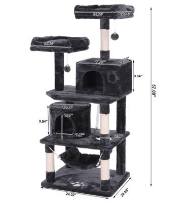 China Wholesale Viable Indoor Cat Tree Scratch House Playground Kitty Housing Playhouse Cat Tower for sale