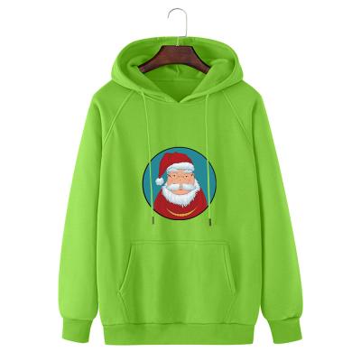 China Anti-wrinkle Santa Claus print custom hoodies soft sweatshirt no hood unisex oversized hoodies for men for sale