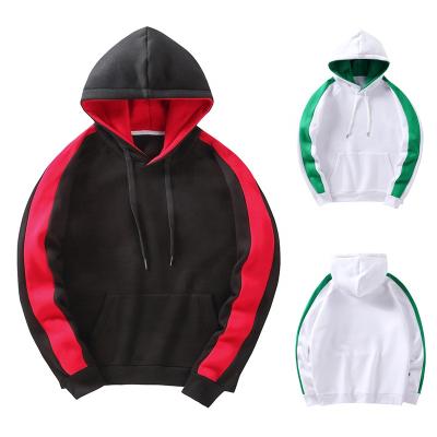 China Custom printing men's gym sports fitness training hoodies color block anti-shrink plain hoodie loose sweatshirt for sale