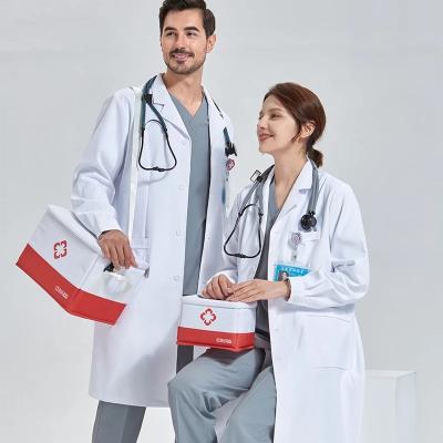 China New High Quality Hospital Ladies Nursing Salon Slim Multicolor Long Dress Lab Coat Beauty Pet Shop Uniform Work Clothes for sale