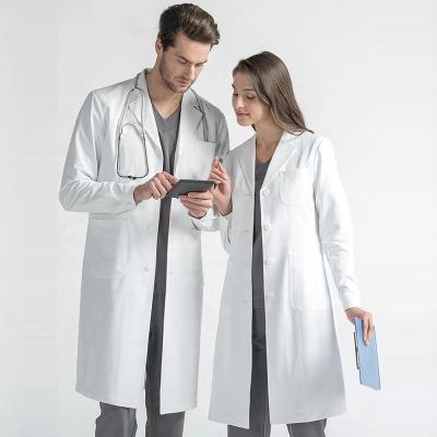 China Uniform Short Sleeve / Long Sleeve Polyester Cotton Pharmacy Lab Coats Medical Hospital White Coat for sale