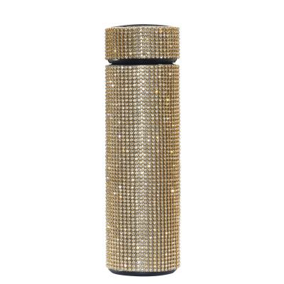 China 2021 New Smart Diamond Thermos Touch Temperature Display Stainless Steel Vacuum Flask Water Bottle Coffee Thermos Cup Viable Mug for sale