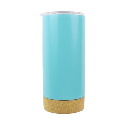 China Sustainable Unique Design 500ml Cork Bottom Stainless Steel Double Wall Insulated Upright Tumbler Vacuum Mugs Customizable for sale