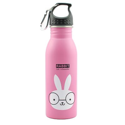 China Sustainable Model 500ml Animal Water Bottle Outdoor Sports Insulated Cute Cartoon Kids Bottle With Buckle for sale