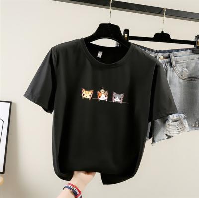 China 2021 High Quality Low Price Women's T-shirt Summer Short Sleeve Plain T-shirt Fashion Breathable New Loose Plus Size T-shirt for sale