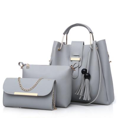 China Fashion Factory Price Handbag Sets Fashion Single Shoulder Handbag Sets New Style Solid 3 Piece Handbag Sets for sale