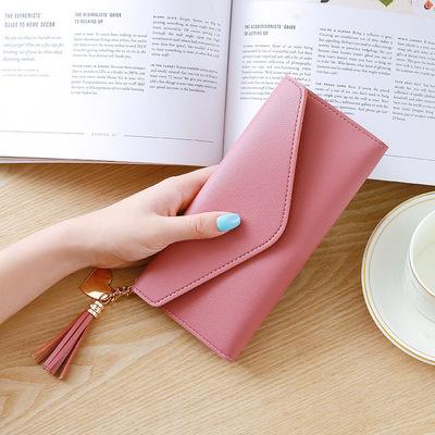 China None Of The Factory Price Women Wallets Fashion PU Leather Wallets Lychee Pattern Long Wallets With Heart Pendant for sale