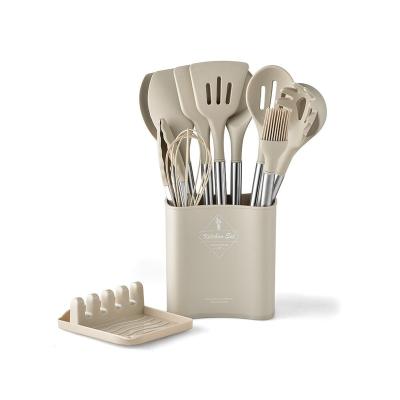 China Eco-Friendly Sustainable Silicone Smart Home Kitchen Tools 13Pcs Stainless Steel Silicone Cookware Set Kitchen Set for sale