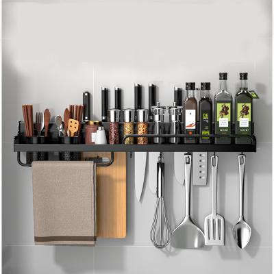 China 2023 Multifunctional Design Viable Kitchen Shelf Knife Rest Punch Free Wall Kitchen Storage Shelf Storage Racks for sale