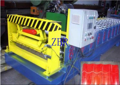 China 50Hz Glazed Tile Roll Forming Machine 9-11 Rows Rollers PLC Control System for sale