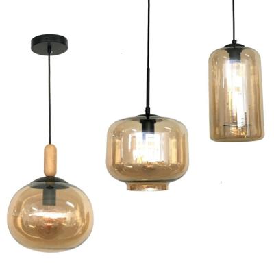 China Modern Decorative Vintage Bottle Glass Lamp Shade For Pendent Lighting Pendant Lamps Antique Indoor Glass Shade Lighting (JM30014-1P) for sale