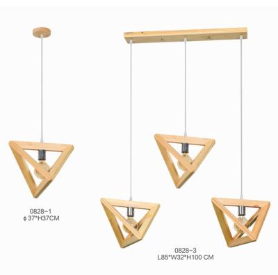 China China Factory Residential Decorative Material /High Quality Wooden Pendant Light Triangle Wooden Droplight (0828-3p) for sale