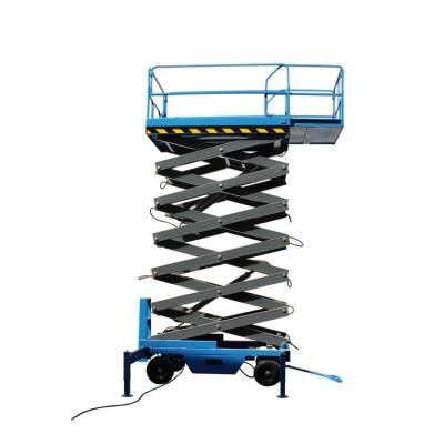 China Movable Easy Operation Safety Convenience 9 Meter High Rise Mobile Scissor Lift With Pneumatic Wheels for sale