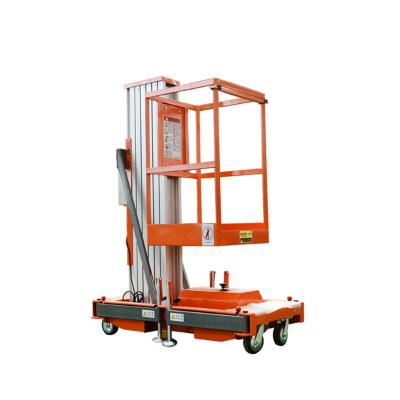 China Warehouse One Man Lift Single Mast Portable Vertical Manual Aluminum Lift for sale